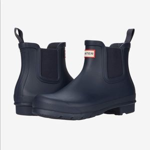 Hunter Navy Chelsea Ankle Rainboots